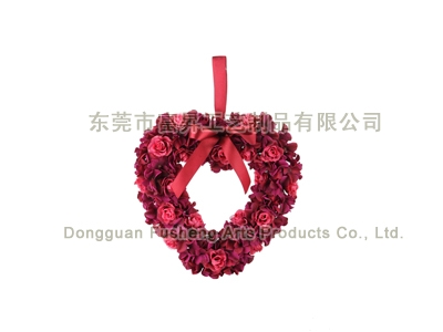 【F5041】绣球玫瑰仔心形花仿真花批发