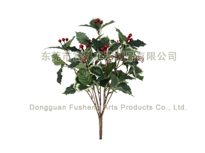 【F4680/7】7头圣诞叶加果花仿真花批发