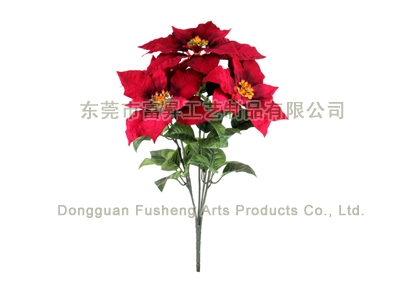 【F5642/5】5头圣诞花花束仿真花批发